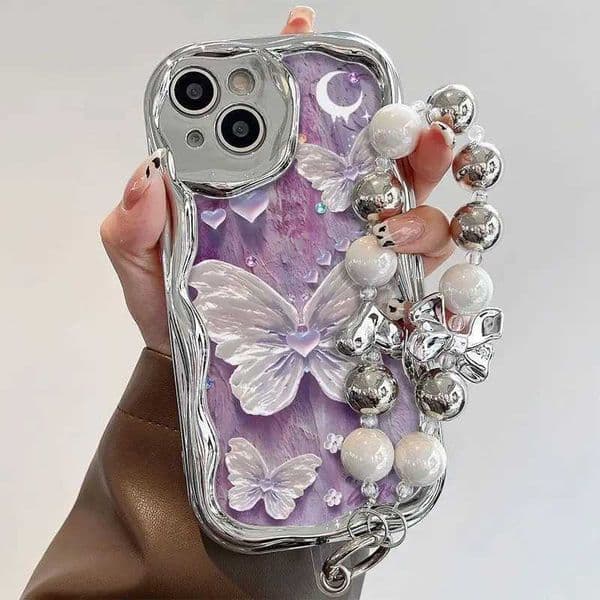 Graffiti Purple Butterfly Phone Case For iPhone 17 16 14 Pro Max 15 11 12 13 XR 8 7 Plus X XS SE 2020 2022 Soft Silicone CoverW251121