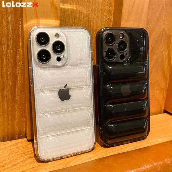 The Puffer Phone Case For iPhone 11 12 13 14 15 ProMax X Xs XR XsMax 7Plus Lens Protect Air Cushion Shockproof CoverW251121