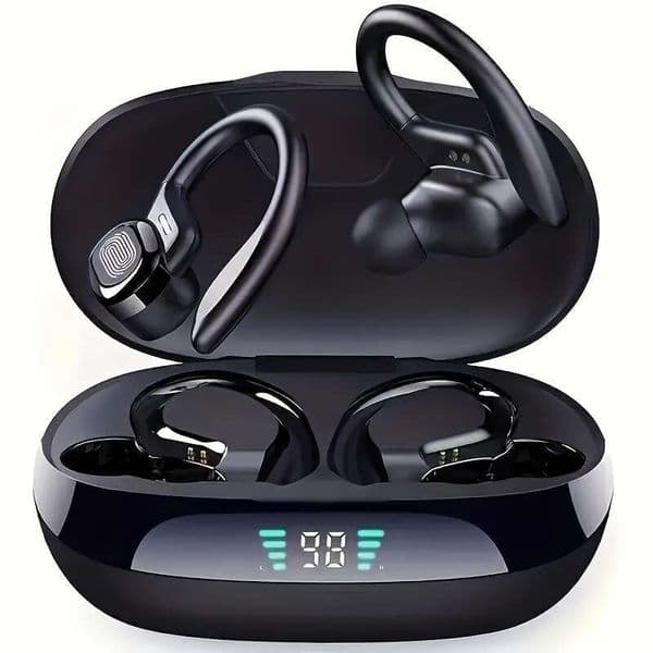 LAN XUN Wireless Earphones Built-In High-Quality Microphone, Equipped With LED Display Charging Case, Supports Auto Pairing Long Battery Life.Suitable For