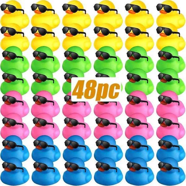 6/12/24P/48CS Mini Rubber Ducks Duck Toys Mix Color Squeak and Float Ducks Toy for Kids Party Birthday Supplies Rubber Duck X251121
