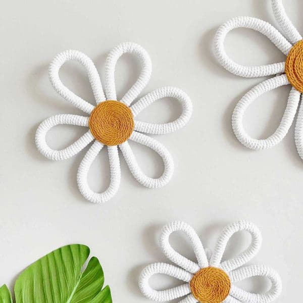 Bohemian Childrens Room Decor Daisy Lace Wall Hanging Home Decor for Baby Girls and Kids Floral Wall ArtW251121