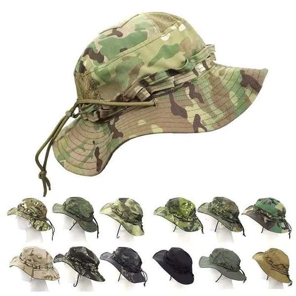 Outdoor bucket hat camouflage Boonie hat thick fisherman hat air gun hunting hiking camping hat tactical sniper hat X250421