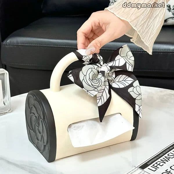 flash sale ddmymarket Ceramic Tissue Box: Decorative Dopamine Decor Coffee Table Organizer - Luxury Living Room Accessories with Creative Design