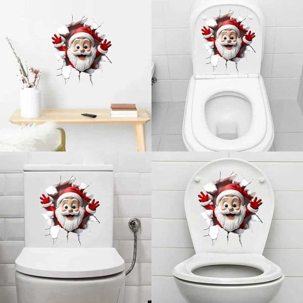 Christmas Toilet Sticker Merry Christmas Decoration for Home 2025 Pendant Xmas Sticker Ornament Navidad Natal New Year Gift 2026W251121