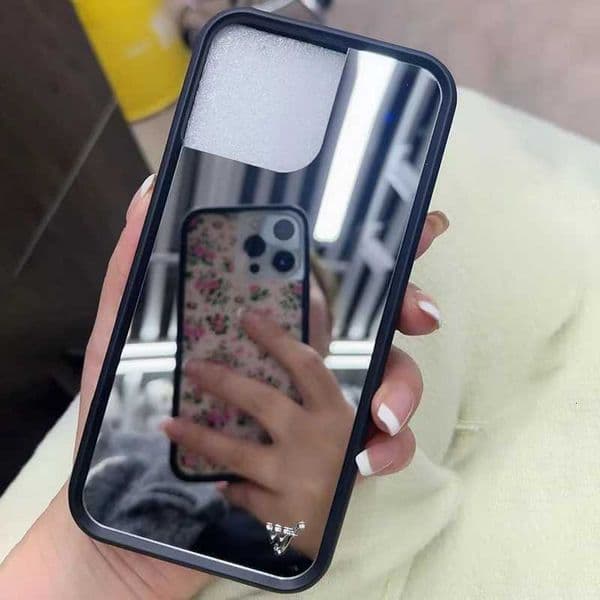 Wildflower Luxury Plating Make Up Mirror Phone Case for iPhone 17 16 15 14 13 12 Pro Max Plus WF Soft Edged Shockproof BackW251121