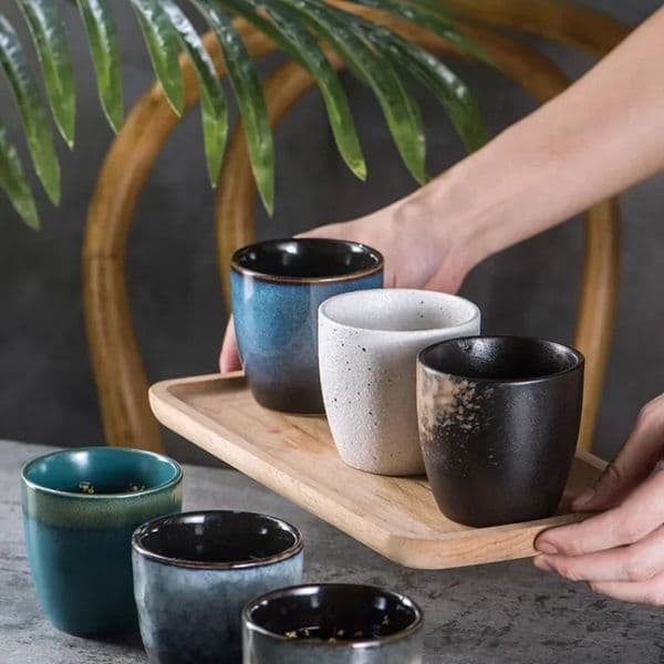 Japanese ceramic tea cup stone minimum style el home decoration heatresistant and thick 250421
