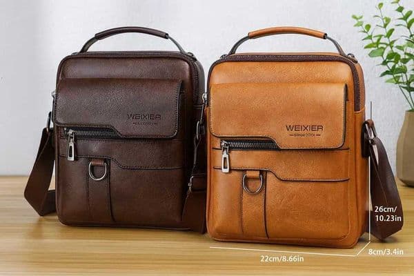 Fashion Mens Vintage PU Leather Crossbody Messenger Bag Y251121