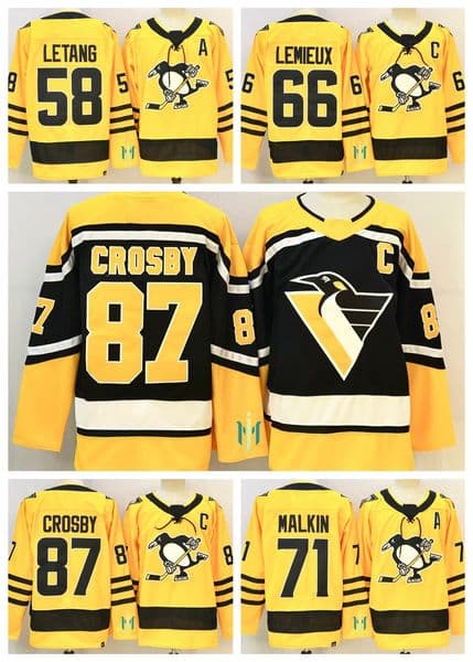 #87 Sidney Crosby #58 Kris Letang #71 Evgeni Malkin #66 Mario Lemieux Men's 2025 hockey jersey -all stitched all size women kids xxs-6xl