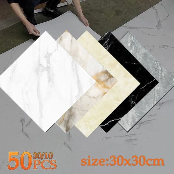 103050 pieces of simulated thick marble tile wall stickers PVC waterproof selfadhesive living room bathroom kitchen household floor 250421