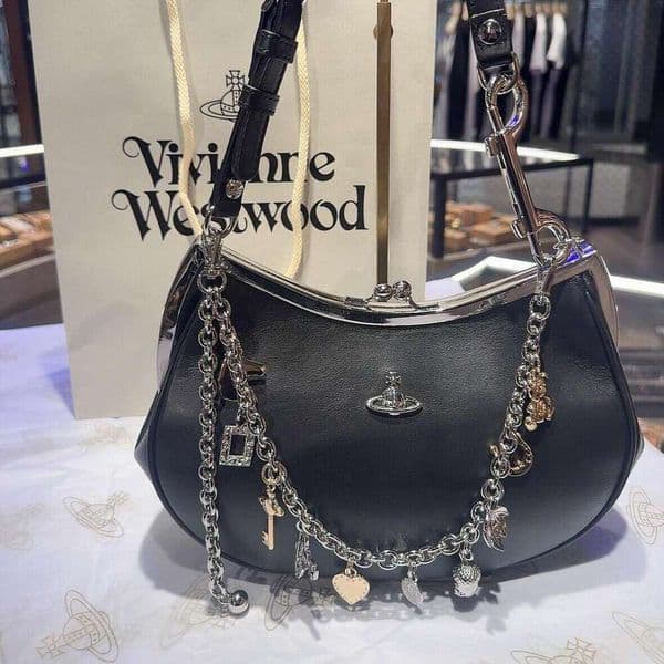 Evening Bags Clutch Bags Womens Bags Designer New Empress Dowager Saturn Crescent Underarm Western Style Chain Pendant Golden Mouth Dumpling Bag Single Shoulder