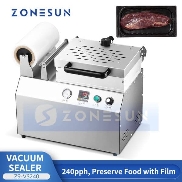 ZONESUN ZS-VS240 Compact Chamber Vacuum Sealer Food Prep and Meal Packaging Equipment