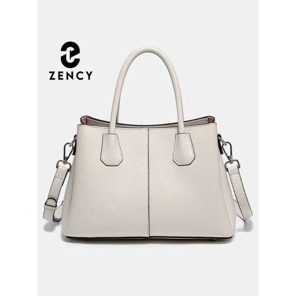 Designer Bag Zency Trendy Ladies Elegant Genuine Leather Top-Handle Bag Women Designer Crossbody Dual Compartment Tote Z260522