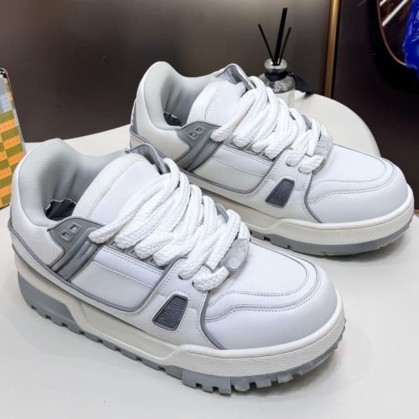 Casual shoes fashionable casual shoes luxury designer leather tweed shoes outdoor anti-slip sneakers couple air-cushioned shoes waterproof running shoes
