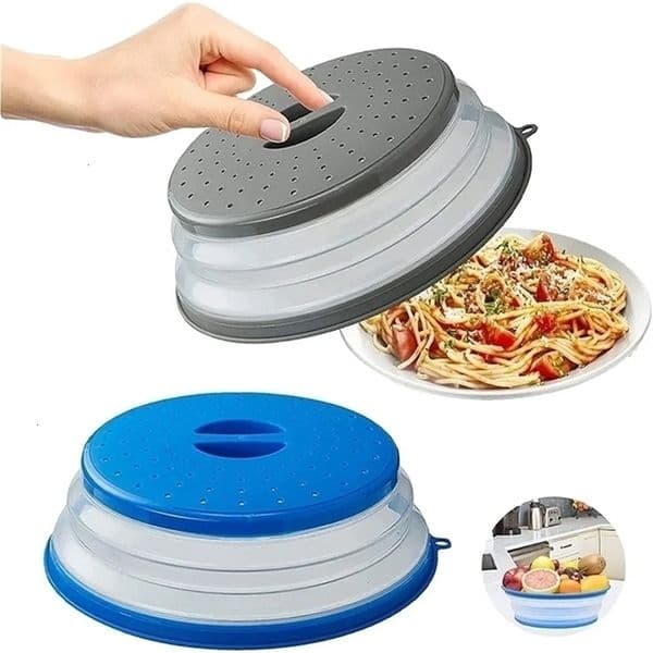 Microwave Splatter Heating Folding Cover Silicone Fresh-keeping Cover Oil-proof Splash-proof Cover with Hook Cooking Lids 251115ww1