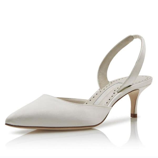 Fashion Brand Women Sandals Pumps CAROLYNE BRIDE 50 mm White Satin High Heels Italy Pointed Toe Elasticated Slingback Strap Designer Evening Dress Sandal Box EU 35-43