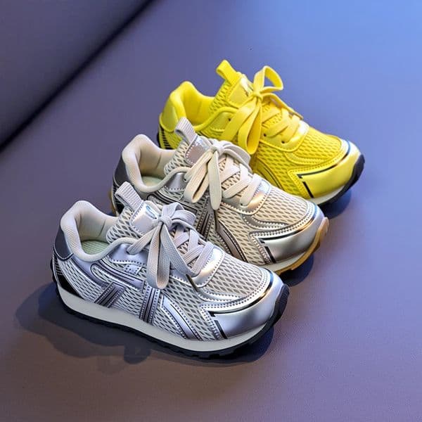 Luminous with dual mesh eyes, breathable sports, soft sole, and trendy fashionable dad shoes, casual children's shoes L260310