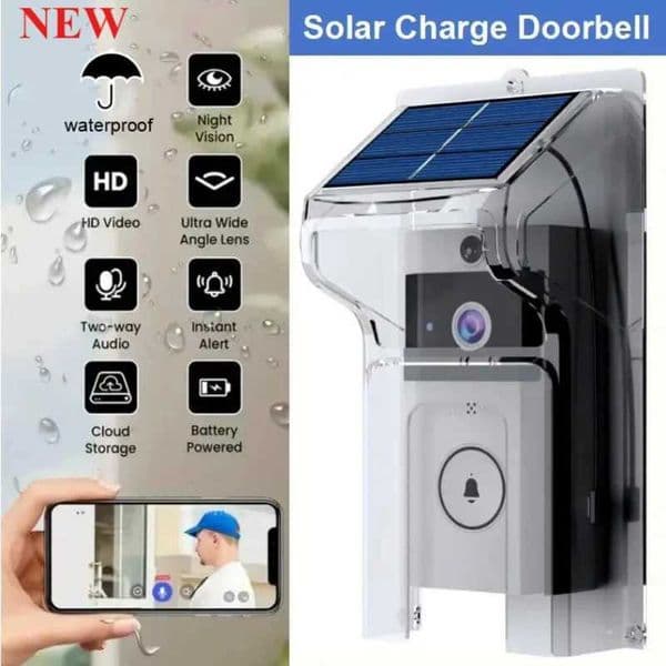 Wifivision doorbell wireless solar charging waterproof night vision smart home high-definition doorbell two-way intercom voice new X250421