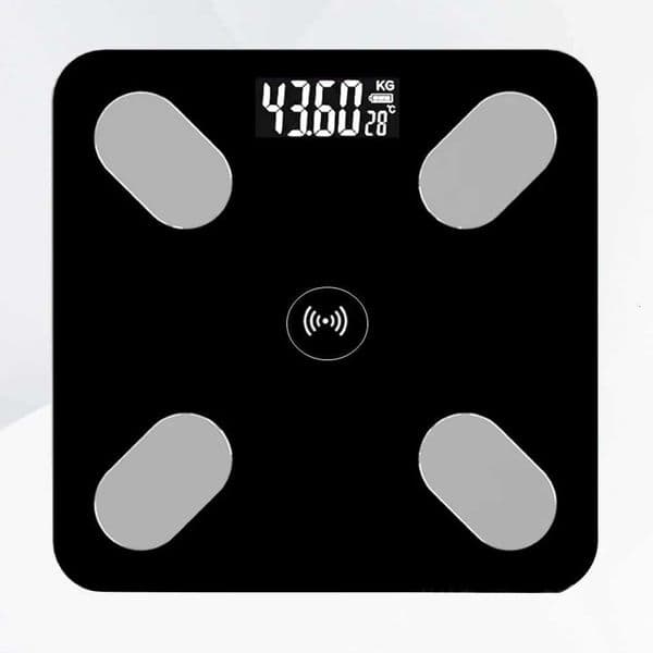 Smart Digital Scale Electronic Health Weight Scale Body Fat Monitor Multiple User Profiles Auto On/Off BlackM251121
