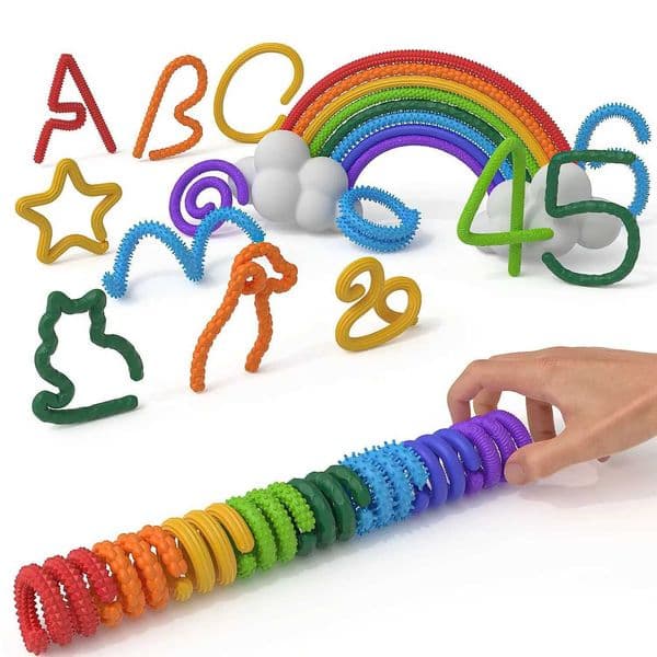 8PCS Flexible Silicone Textured Fidget Toys For Kids Adults Anxiety Relief Stress Sensory Toy Fine Motor Skills Christmas Gifts X251121