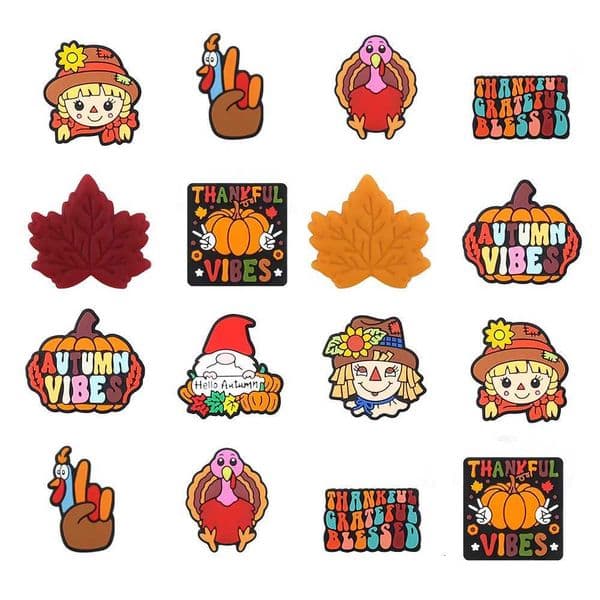 5/10pcs Autumn Thanksgiving Day Silicone Beads The Beautiful Symbolism Focal Bead for Pen Making Jewelry Decoration Accessory X251121