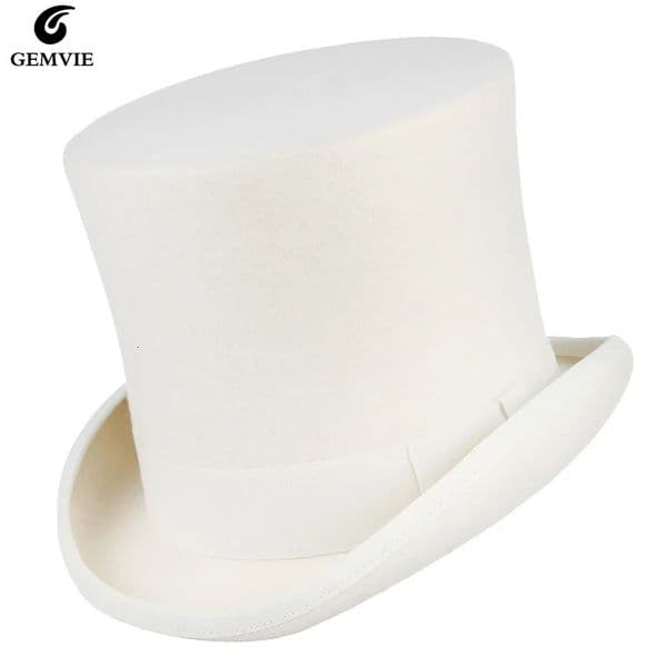 100% Wool British Europe Gentleman Tall Hat Stage Performance Top Hats Magician Retro Fashion Personality President Hat Fedora 250417