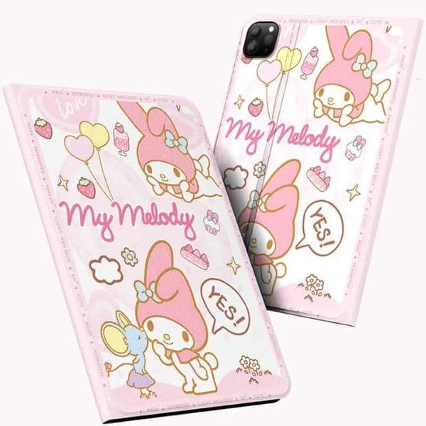 MINISO My Melody For iPad Case iPad 8 9 10 A16 11in Fold Protective case Air 3 4 5 109in M2 M3 Pro 4 5 6 129in M4 Tablet CoverW251121