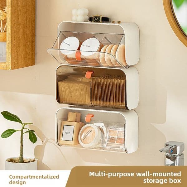 Plastic One Piece Minimum Order Wall-Mounted Compartment Storage Box Household Home Living Daily Necessities Dormitory Essential