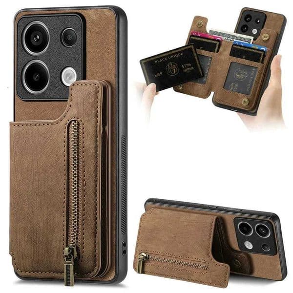 Zipper Leather Wallet Case for Redmi Note 13 Pro 5G 4G Book Case Phone Redmi Note13 Pro Plus 12 11 10 12s 10s Card CoverW251121