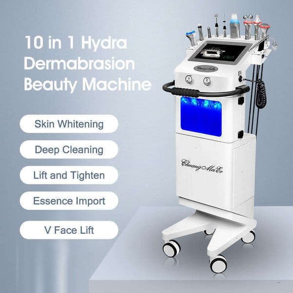 Multifunctional Standing Skin Care Device Skin Whitening Water Replenish Pore Clean Ultrasound Face Remodeling Oxygen Spray Dermabrasion Machine