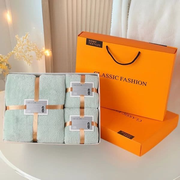 Soft And Absorbent Towel and Bath Towel Gift Box Set Skin Friendly Gift Coral Fleece Toilet Face Wash Supplies For Christmas Gifts
