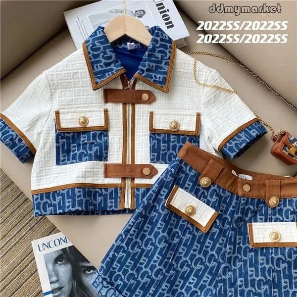 ddmymarket Women's Pants Quality Vintage Classic Suit Women Summer Short flash sale Sleeve Zipper Tops High Waist Shorts Two Piece Set Streetwear 230606