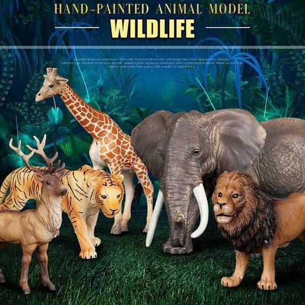 Simulation Wild Animal Elephant Lion Graffe Brown Bear Action Figures Wildlife Sika Deer Hippo Zebra Crocodile Figurines Kid Toy X251121