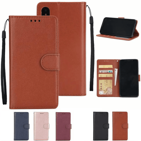 PU Leather Wallet Cases For Iphone 17 Air 16E 16 15 Plus 14 13 Pro 12 11 XR XS MAX 8 7 6 Plain Photo Cards Frame Slot Flip Cover Holder Magnetic Business Pouch