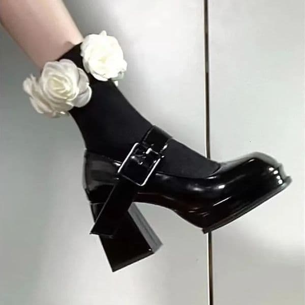 Retro Mary Jane High Heels Women Shoes Fashion Chunky Heel Pumps Platform Ankle Buckle Japanese Uniform Ladies 251121