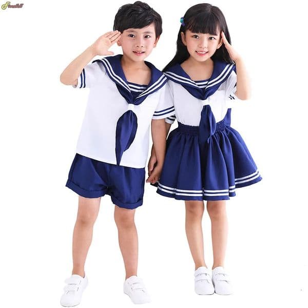 Japanese anime Navy sailor costume blue girl Halloween party school fancy dress bow 250418