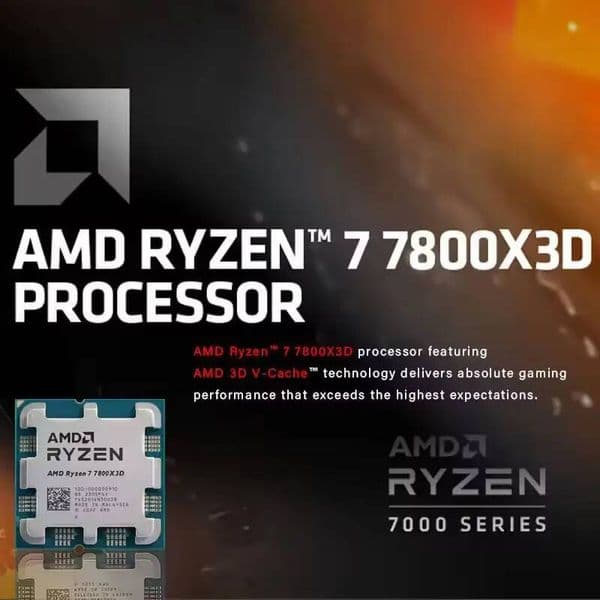 AMD Ryzen 7 7800X3D 8-Core 16-Thread DDR5 42GHz Socket AM5 L396M 5NM 120W R7 7800X3D Gaming CPU Processor New No Fan
