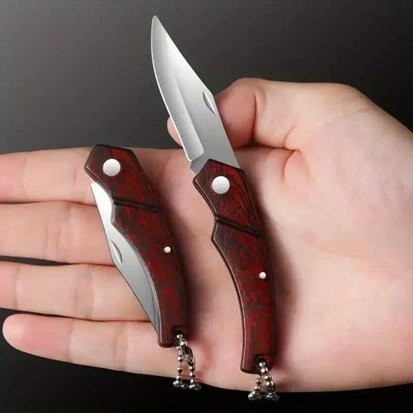2025 Multi functional Mini Folding Knife Wooden Handle Multi functional Pocket Knife Fruit Knife Outdoor Knife TB9195XJ250421