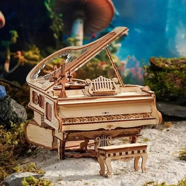 Robotime 3D Puzzles Magic Piano Mechanical 3D Puzzles Musical Instrument Wooden Music Box Puzzle Kit Unique Gift for Men Women Y251122