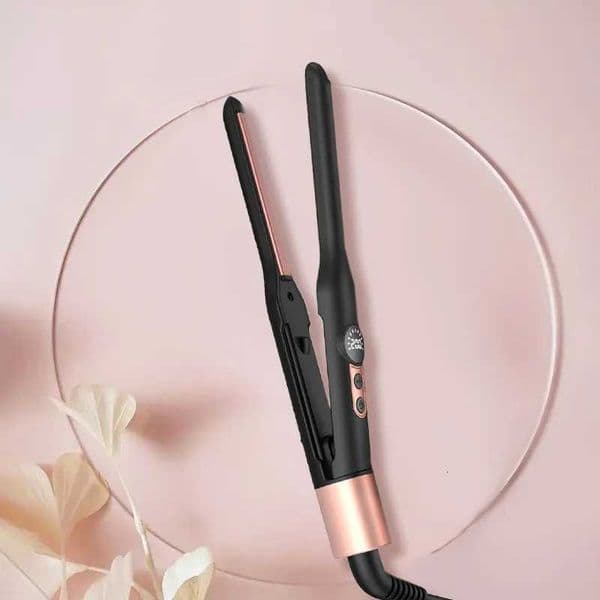 3/10 Inch Pencil Flat Iron Small Flat Irons for Short Hair Beard and Pixie Cut Mini Ceramic Tourmalin Hair Straightener K251121