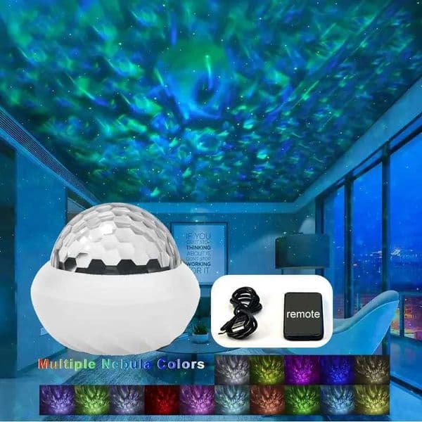 LED USB Galaxy Projector Lamp 360 Northern Aurora Ball Atmosphere Night Lights with Remote Control for Party Home Ceiling DecorW251122