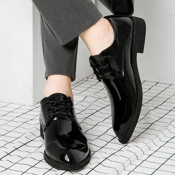 Autumn Winter Bright Upper Business Patent Leather Dress Shoes Man Trend Elegant Social Shoe for Men and Classic Party 39 250421