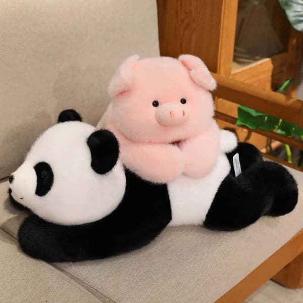 Cute Lying Pose Panda Plush Toy Stuffed s Pig Throw low Cushion Ro Decor Birthday Gift C251202 T260527