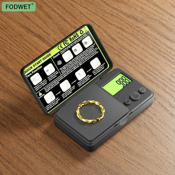 FODWET 001g Jewelry Scale with Flip Cover Lab Precision LCD Unit conversion for Gold/DiamondM251122