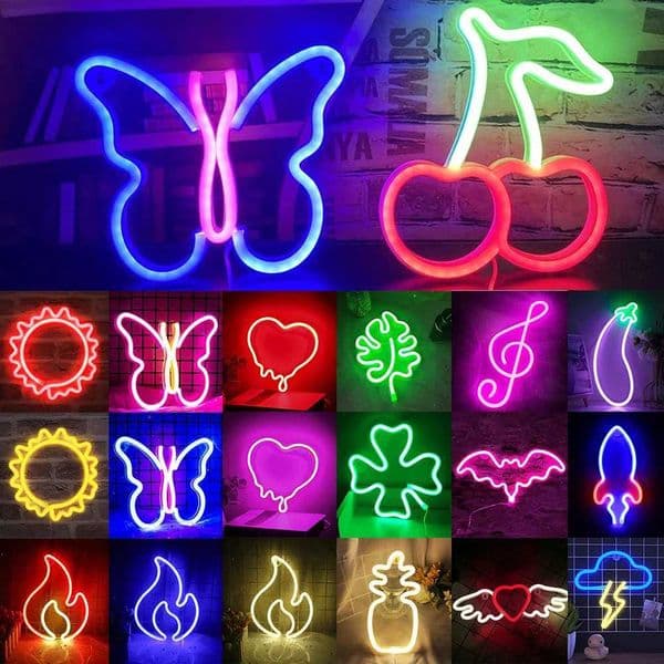 USB/Battery LED Neon Lights Sign for Wall Art Decor Heart Gaming Bar Bedroom Decoration Hanging Neon Sign Party Alien Night LampW251122