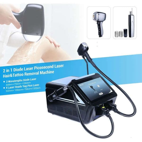 Hot Selling 2 In 1 Picosecond Laser Tattoo Removal 808 755 1064 Skin Rejuvenation 808 Diode Laser Hair Removal Beauty Device