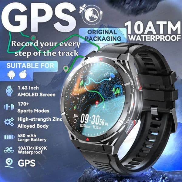 2026 New X2-B Original Premium GPS SmartWatch Ultra HD AMOLED Display Built-in GPS BT Call 10ATM Waterproof Smart Bracelet