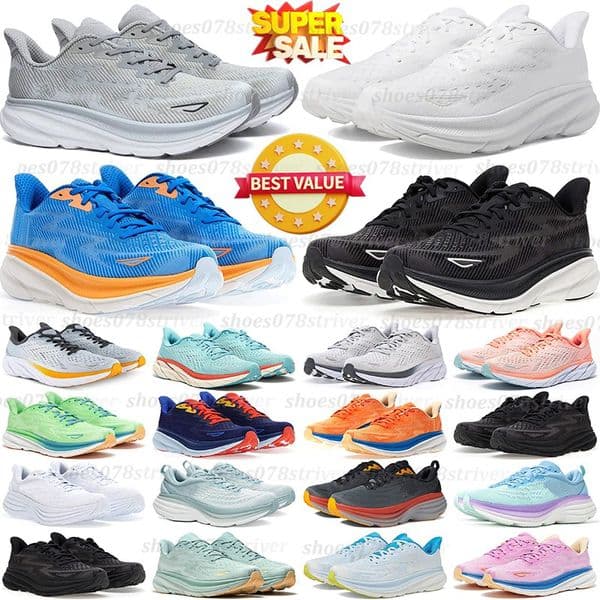 designer sneakers clifton 9 bondi 8 running shoes for men women outdoor sports trainers triple black white pink orange purple green