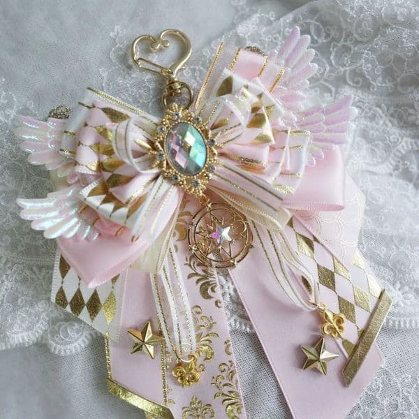 y Anime Cosplay Craft Bow Ribbon Ita Bag Carat Rod Accessories Lolita Backpack Decoration 250421