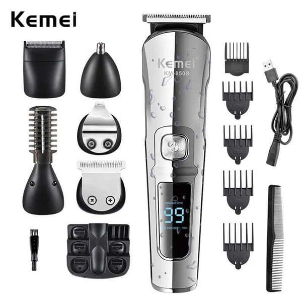 Kemei Professional Multi functional Beard Trimmer Waterproof 6-inch Hair Clipper Mens Electric Shaver Beauty Kit KM-8508 W250422