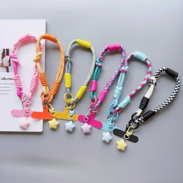 1Pc Phone Wrist/Thumb Strap - 2-in-1 Adjustable Short Braided Rope Strong Durable For Both Men Wen C251122